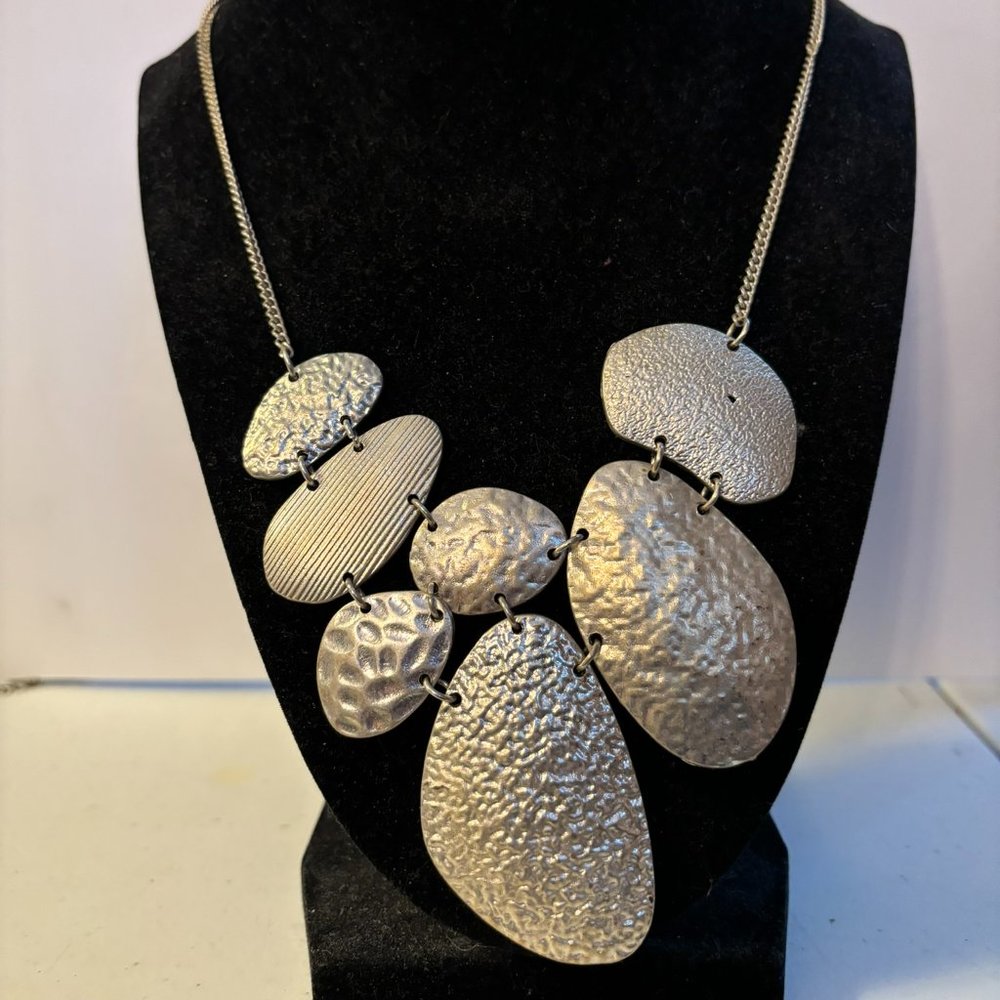 Silver Color Irregular 7 pcs Spliced Necklace